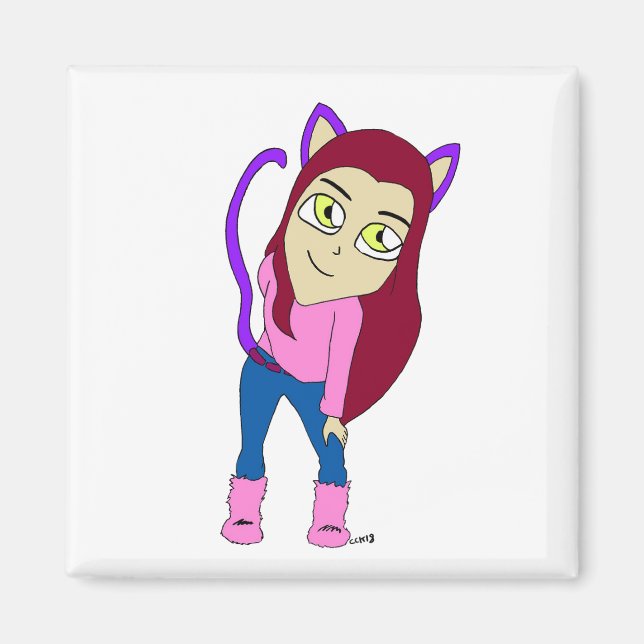 Imán chibi catgirl (Frente)