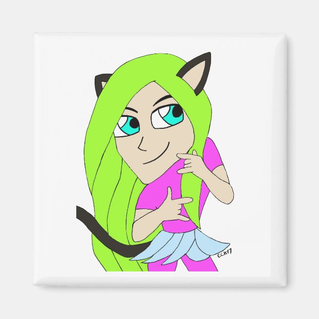 Imán chibi catgirl (Frente)