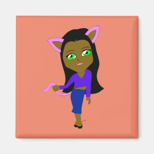 Imán chibi catgirl