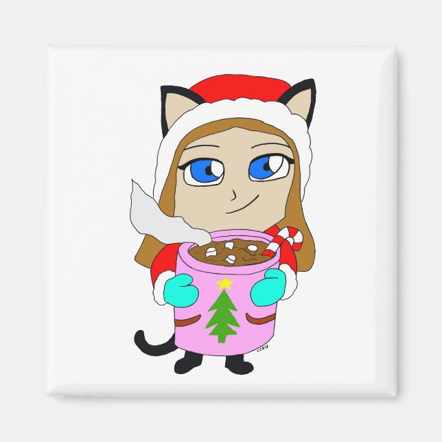 Imán chibi catgirl (Frente)