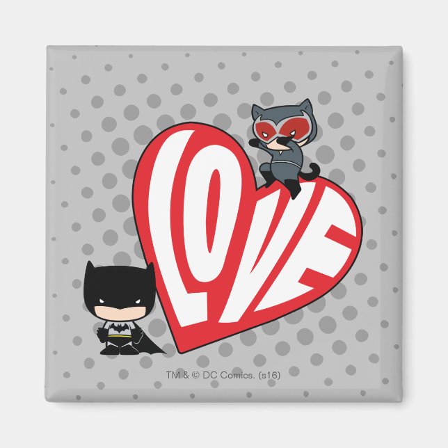 Imán Chibi Catwoman salta sobre Batman (Frente)
