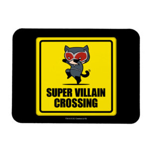 Imán Chibi Catwoman Super Villain Crossing Rótulo
