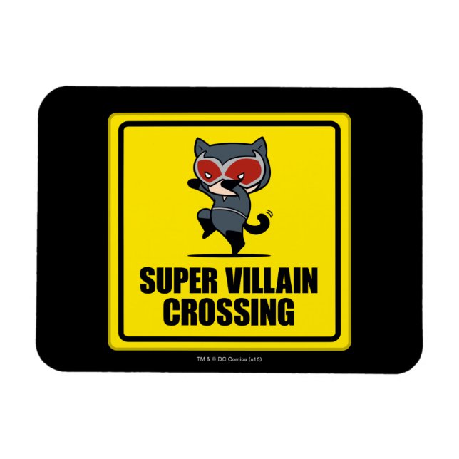 Imán Chibi Catwoman Super Villain Crossing Rótulo (Horizontal)