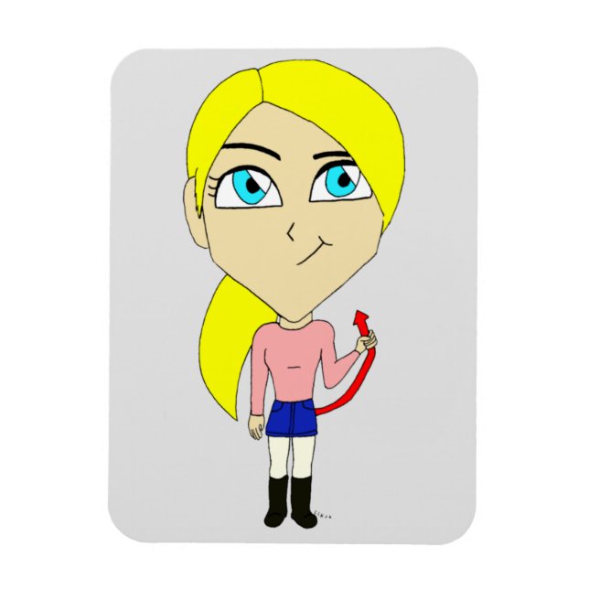 Imán chibi chica "mala" (Vertical)
