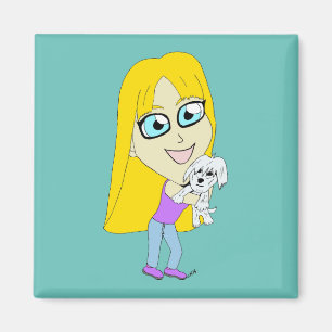 Imán Chibi con un elemento emergente