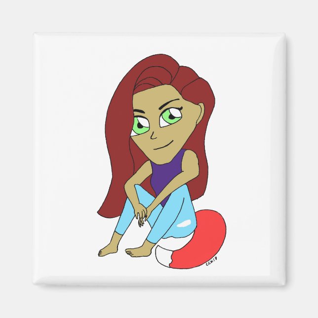 Imán chibi foxy chica (Frente)