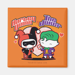 Imán Chibi Harley Quinn & Chibi Joker Hearts