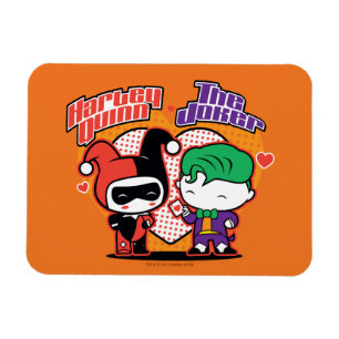 Imán Chibi Harley Quinn & Chibi Joker Hearts