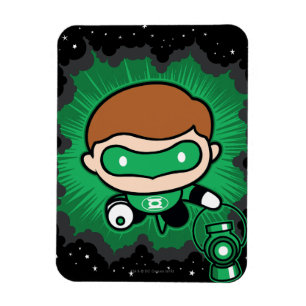 Imán Chibi Linterna verde volando por el espacio