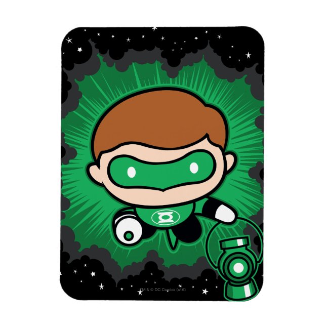 Imán Chibi Linterna verde volando por el espacio (Vertical)