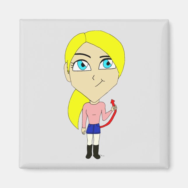 Imán chibi "mal" chica (Frente)