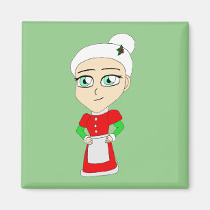 Imán chibi mrs claus magnet