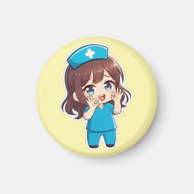 Imán Chibi Nurse Original 3.0 - Ok (Frente)