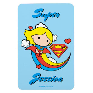 Imán Chibi Supergirl Volando Arcoiris