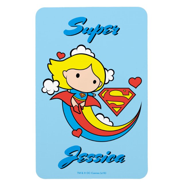 Imán Chibi Supergirl Volando Arcoiris (Vertical)