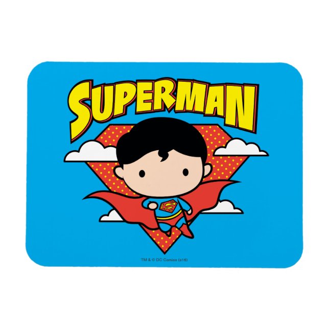 Imán Chibi Superman Polka Dot Shield y Name (Horizontal)