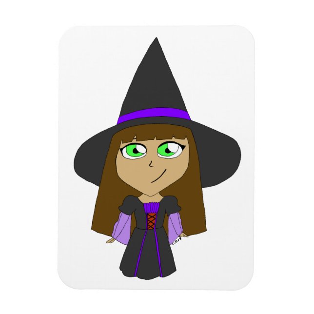 Imán chibi witch (Vertical)