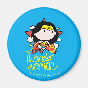 Imán Chibi WonWoman Volando Con Lasso