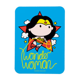 Imán Chibi WonWoman Volando Con Lasso