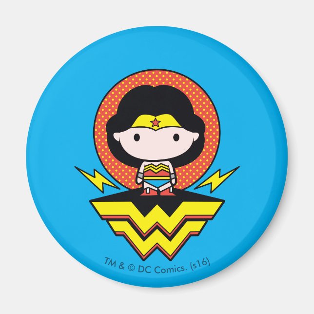 Imán Chibi WonWoman With Polka Dots and Logo (Frente)