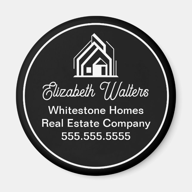 Imán Chic Black Real Estate Company Customized Realtor (Frente)