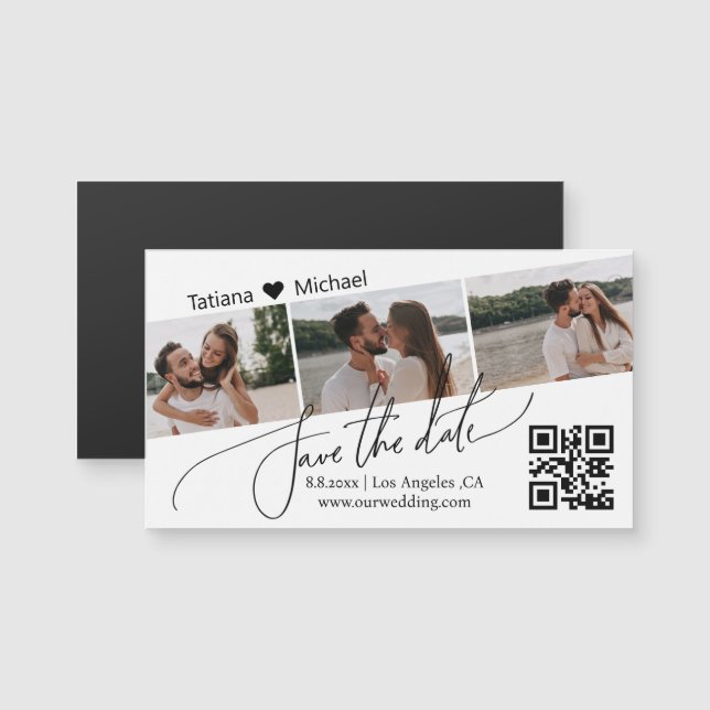 imán chic de guardar la fecha con código qr y coll (Anverso/Reverso)