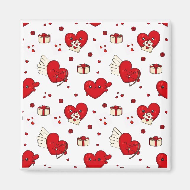 Imán Chic Love-Themed Valentine’s Day Gift Red Heart (Frente)