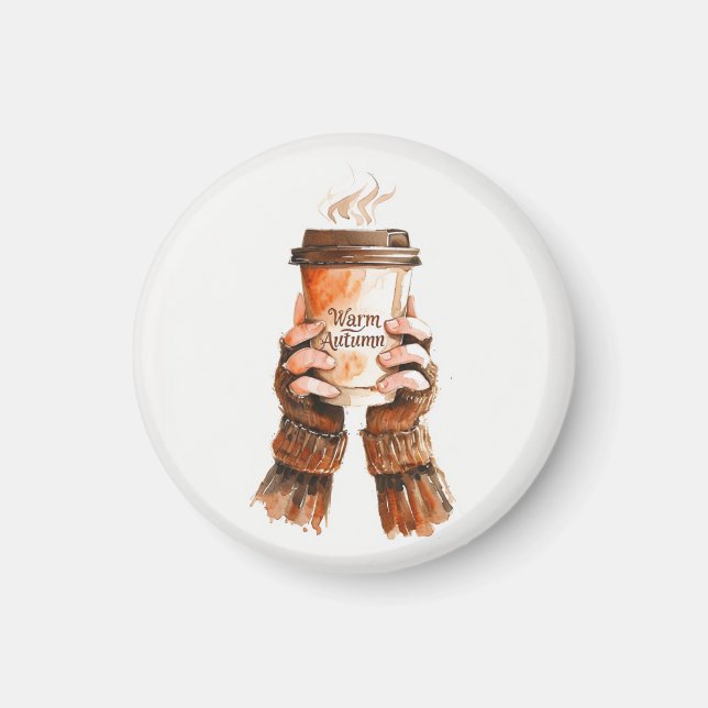 Imán Chica acuarela Holding Coffee Mug (Frente)