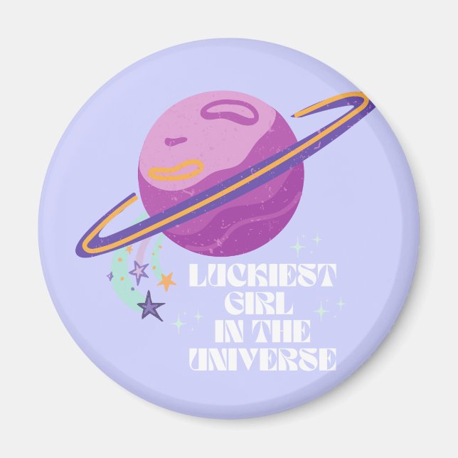 Imán Chica afortunado, Chica más afortunado, afortunado (Frente)