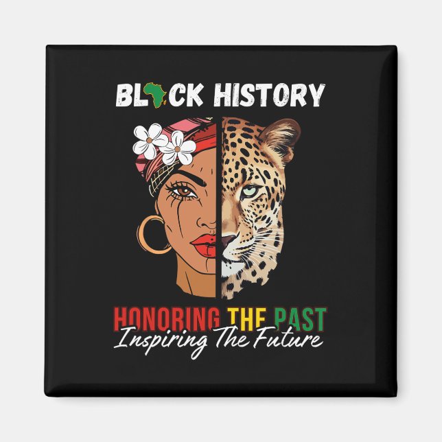 Imán Chica Afro Homenajeando el Pasado Inspirando el Fu (Frente)