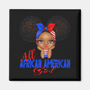 Imán Chica afroamericana divertida independencia 4 de