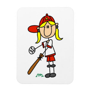 Imán Chica al bate Regalos de béisbol de figuras de pal