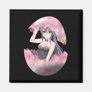 Imán Chica Anime Kawaii Conejo de Pascua Huevo Lindo Wa