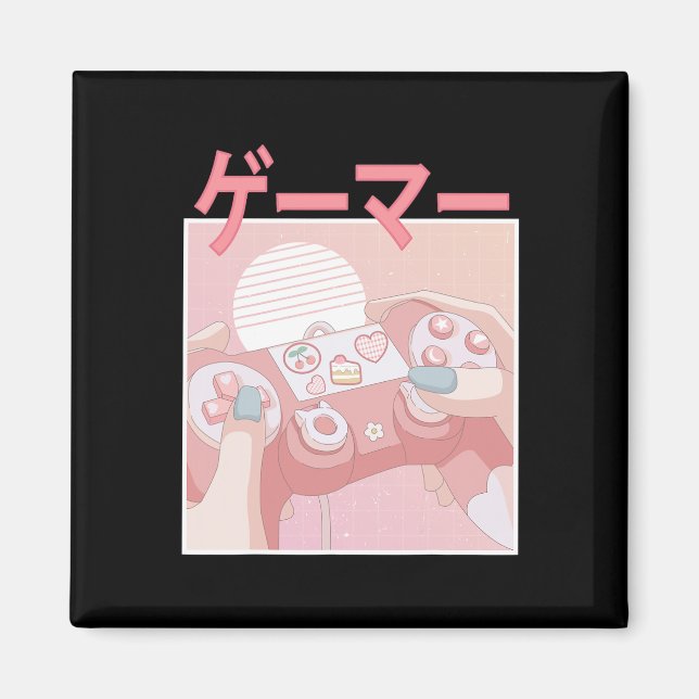 Imán Chica Anime Kawaii Juego de video lindo a mujeres (Frente)