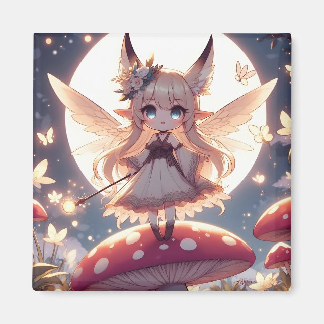 Imán Chica Anime Pixie Hippie Luna Hada (Frente)