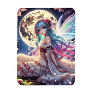 Imán Chica Anime Princesa Hada de la Luna en Jardín