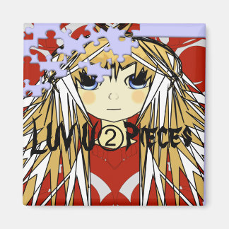Imán Chica Anime Ultracomunte Luv U 2 piezas
