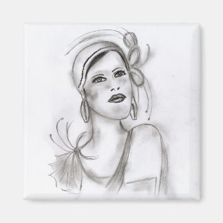 Imán Chica Art Deco