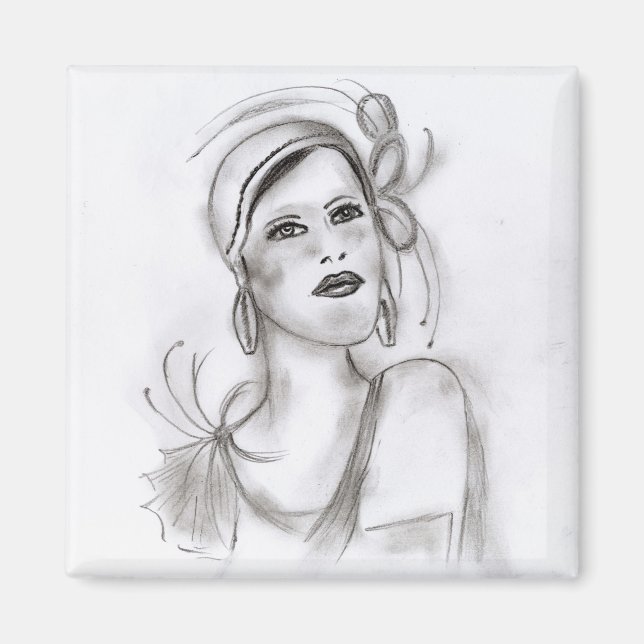 Imán Chica Art Deco (Frente)