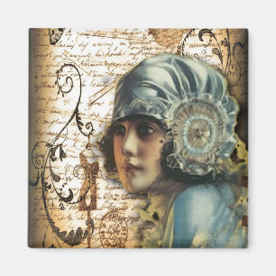 Imán Chica Art Deco Gatsby parisina de moda