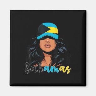 Imán Chica bahameña bandera de las Bahamas orgullosa mu