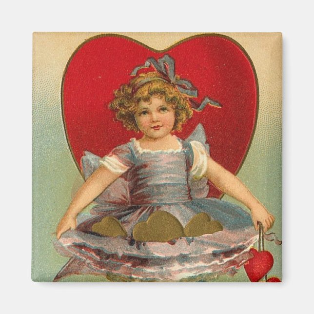 Imán Chica bailando Corazón Valentine (Frente)
