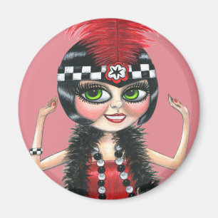 Imán Chica bailarina de Flapper rugiendo veinte años