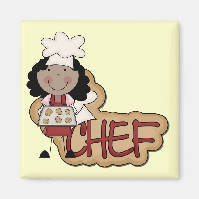 Imán Chica Chef: camisetas y regalos afroamericanos (Frente)
