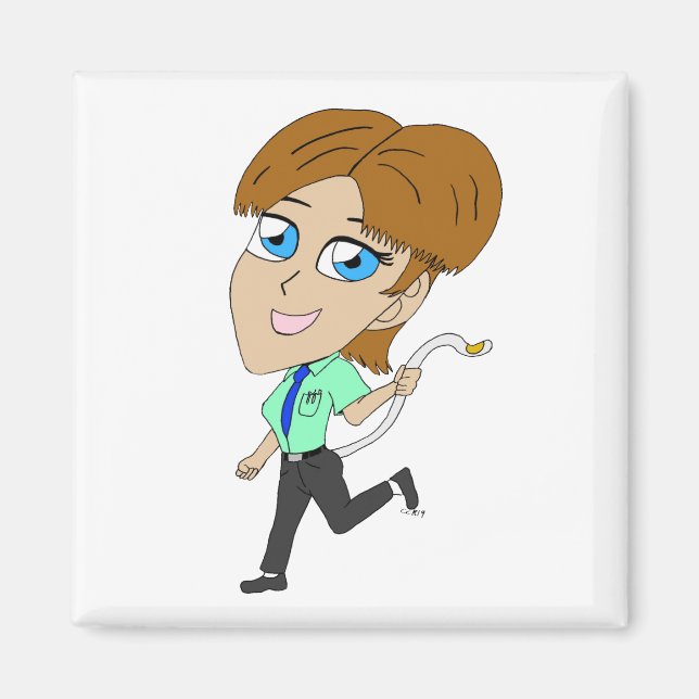 Imán chica chibi con cola (Frente)