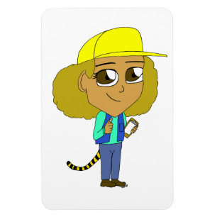 Imán chica chibi con cola de tigre