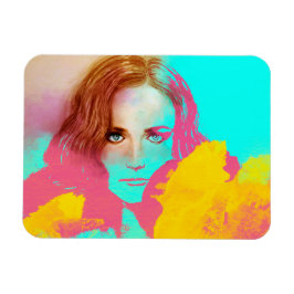 Imán Chica colorido de arte pop - Intenso