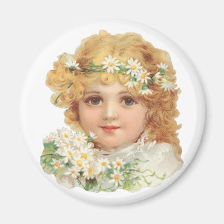 Imán Chica Con Daisies Magnet