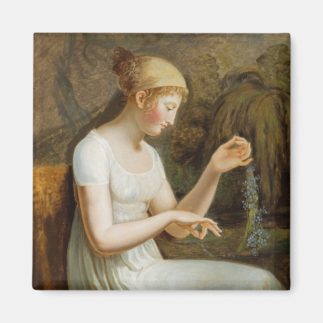 Imán Chica con flores (Frente)