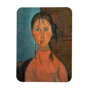 Imán Chica con las coletas, c.1918 (aceite en lona)